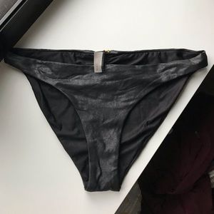 NWOT PilyQ Metallic Black Bikini Bottoms